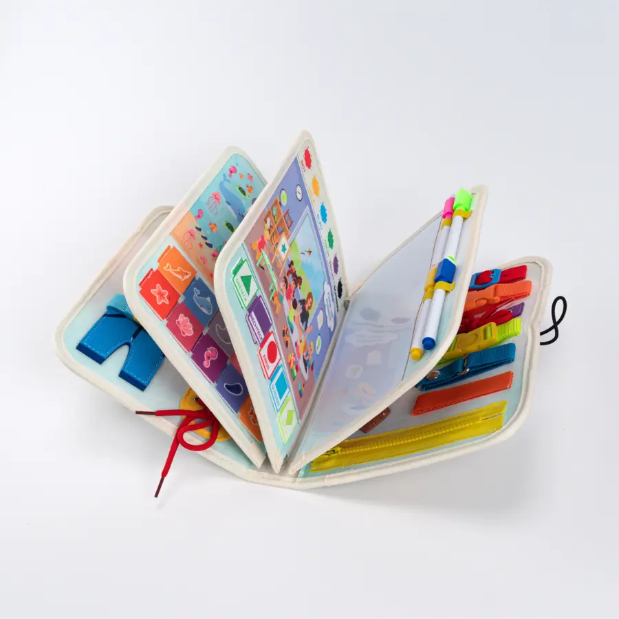 Vorher: unbearbeitetes Produktfoto eines Busy Boards